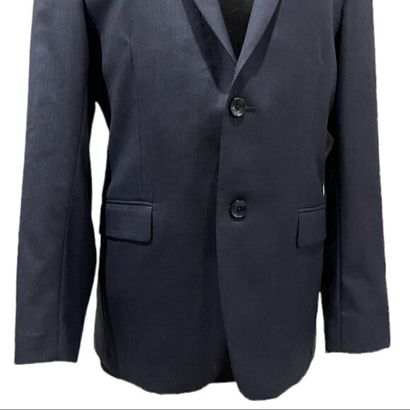 Theory Navy Wool Blend Two-Button Blazer Jacket Size 40R Men’s Suit Coat - Picture 3 of 15
